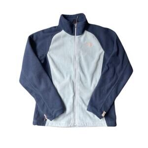 The North Face Women’s Medium Fleece Jacket Denali Full Zip Navy Blue Gray